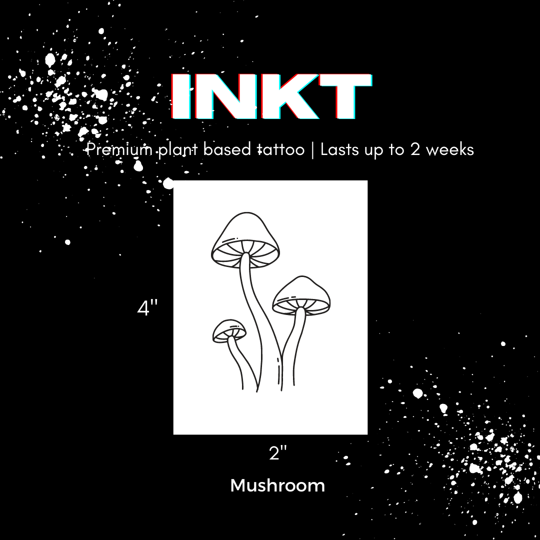 Mushroom Tattoo | 2 Week Temporary Tattoo | Semi Permanent Tattoo | Plant Based Vegan Tattoo | Shroom Tattoo | Magic Mushroom Tattoo | Hippie Tattoo | Gift Idea | Boho Tattoo | Bohemian Tattoo | Nature Tattoo | Festival Tattoo