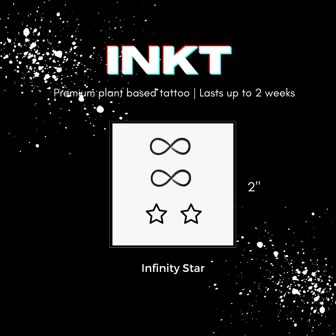 Matching Infinity Tattoo | Matching Star Tattoo | 2 Week Temporary Tattoo | Plant Based Vegan Tattoo | Matching Tattoo | Festival Tattoo | Infinity Tattoo