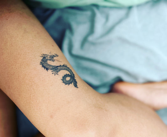 Year of The Dragon Tattoo | 2 Week Temporary Tattoo | Semi Permanent Tattoo | Plant Based Vegan Tattoo | Dragon Tattoo | Animal Tattoo | Chinese Zodiac Tattoo | Gift Idea | Festival Tattoo