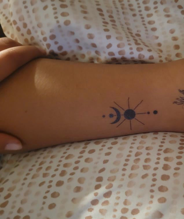 Sun & Moon Tattoo | 2 Week Temporary Tattoo | Plant Based Vegan Tattoo | Boho Tattoo | Festival Tattoo | Spiritual Tattoo | Celestial Sun Tattoo | Celestial Moon Tattoo