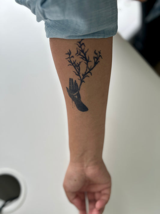 New Life Tattoo | 2 Week Temporary Tattoo | Semi Permanent Tattoo | Plant Based Vegan Tattoo | Plant Tattoo | Hand Tattoo | Christian Tattoo | Gift Idea | Boho Tattoo | Faith Tattoo | Nature Tattoo | Inspirational Tattoo