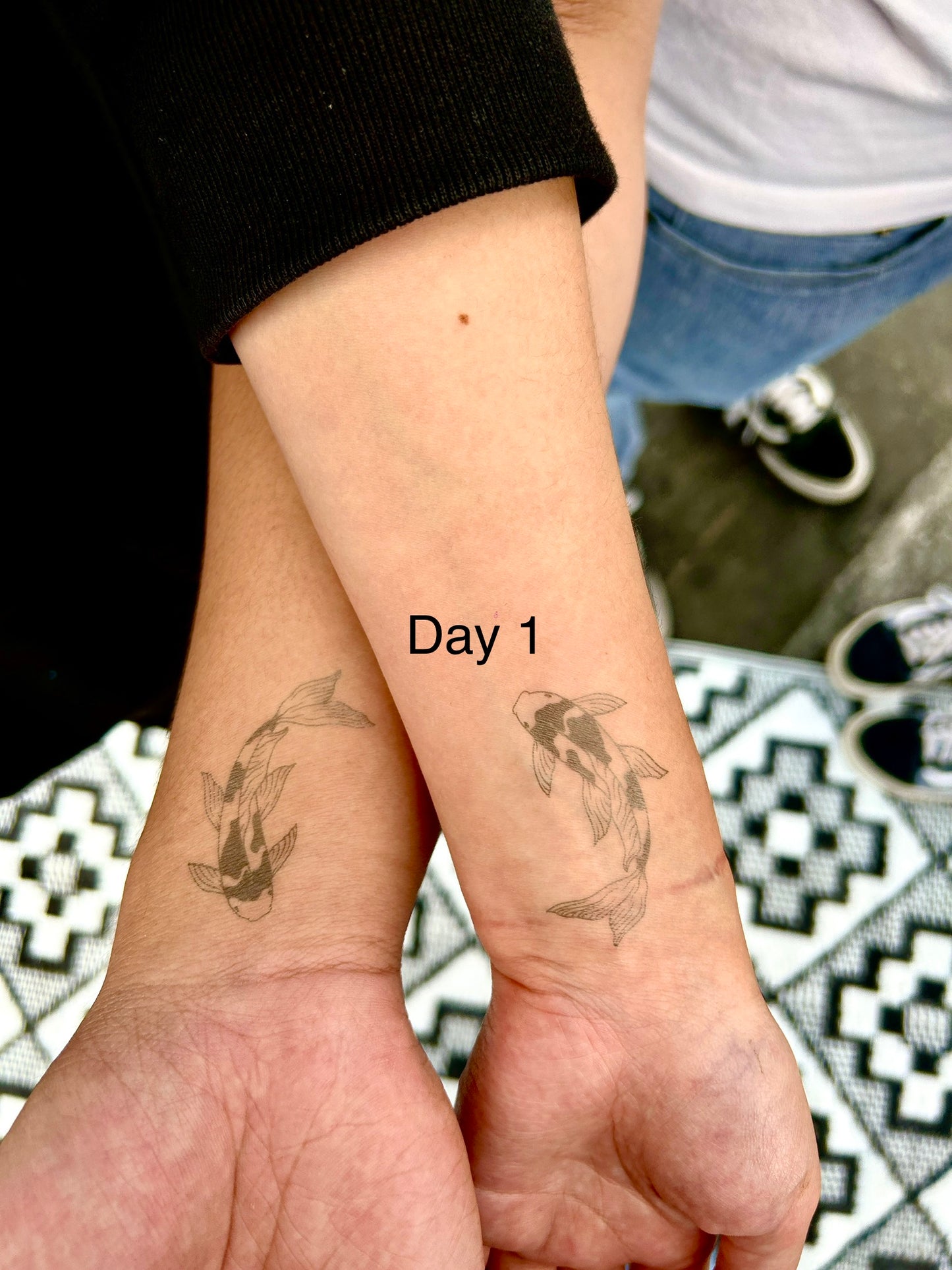 Koi Fish Tattoo | 2 Week Temporary Tattoo | Plant Based Vegan Tattoo | Fish Tattoo | Cute Tattoo | Festival Tattoo | Matching Tattoo | Gift Idea | Temporary Tattoo | Meaningful Tattoo | Inspirational Tattoo