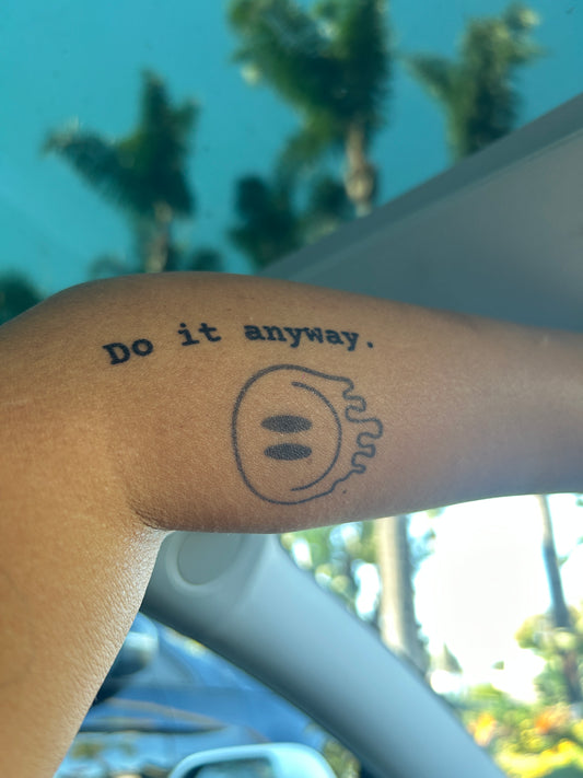 Motivational Tattoo | 2 Week Temporary Tattoo | Semi Permanent Tattoo | Plant Based Vegan Tattoo | Inspirational Tattoo | Flower Tattoo | Wisdom Tattoo | Gift Idea | Words Tattoo