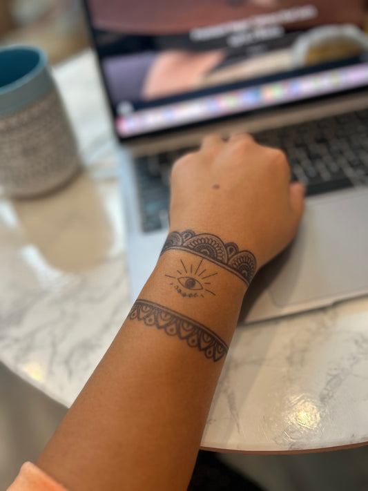 Henna Design Tattoo | 2 Week Temporary Tattoo | Semi Permanent Tattoo | Plant Based Vegan Tattoo | Henna Tattoo | Realistic Tattoo | Festival Tattoo | Gift Idea | Body Art