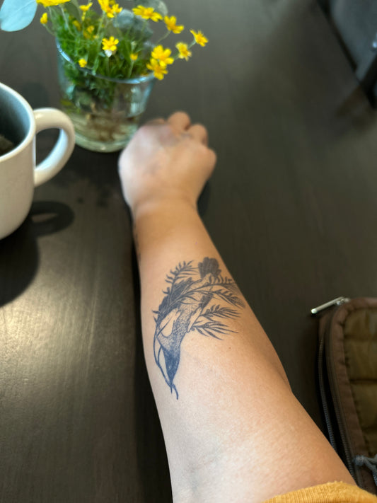 Noah's Dove Tattoo | 2 Week Temporary Tattoo | Bird Tattoo | Olive Tattoo | Olive Branch Tattoo | Christian Tattoo | Nature Tattoo