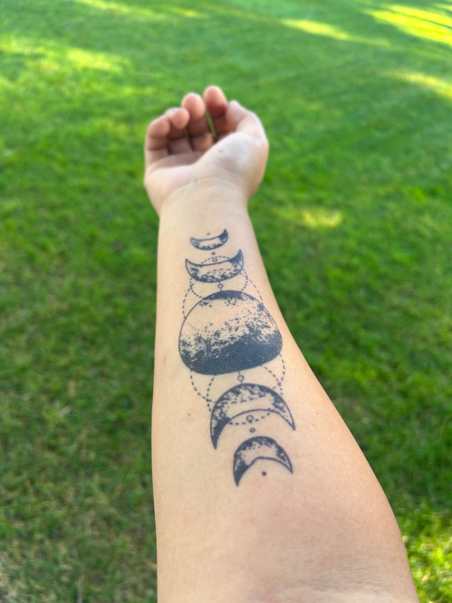 Celestial Moon Phase Tattoo | 2 Week Semi-Permanent Tattoo | Vegan Temporary Tattoo | Moon Phase Tattoo | Celestial Tattoo | Spiritual Tattoo | Moon Tattoo