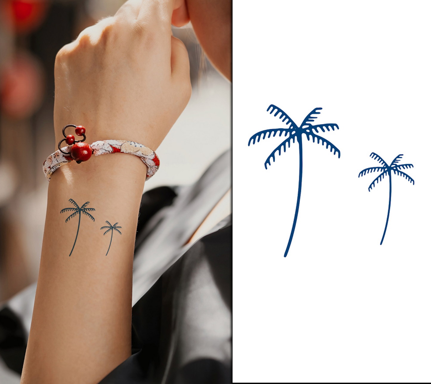 Palm Tree Tattoo | 2 Week Temporary Tattoo | Plant Based Vegan Tattoo | Boho Tattoo | Festival Tattoo | Spiritual Tattoo | California Tattoo | Matching Tattoo | Tree Tattoo