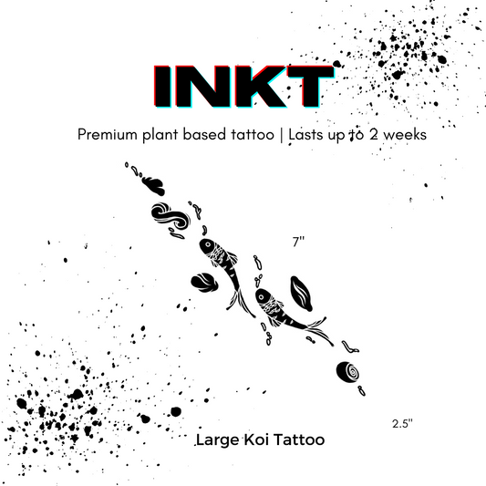 Large Koi Fish Tattoo | 2 Week Temporary Tattoo | Vegan Tattoo | Spiritual Tattoo | Christian Tattoo | Minimalist Tattoo | Painless Tattoo
