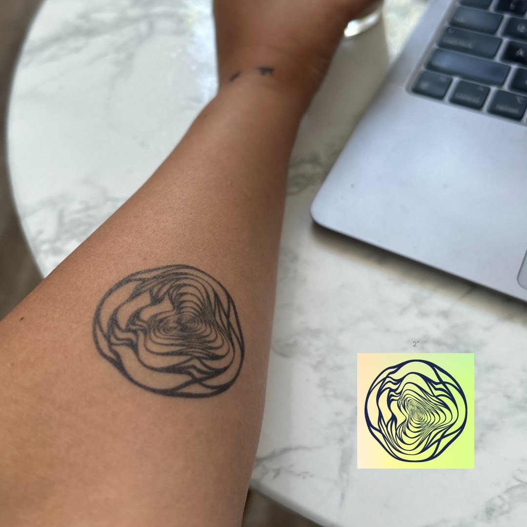 Abstract Circle Tattoo | 2 Week Semi Permanent Temporary | Vegan Tattoo | Geometric Tattoo | Trippy Tattoo