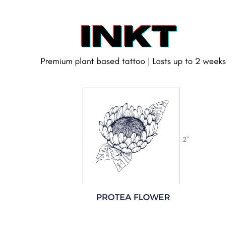 Protea Tattoo Flower Tattoo 2 Week Vegan Tattoo Semi Permenent Tattoo Temporary Tattoo Feminine Tattoo Bridal Tattoo Floral Tattoo Body Art